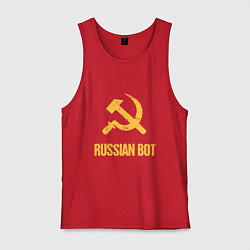 Майка мужская хлопок Atomic Heart: Russian Bot, цвет: красный