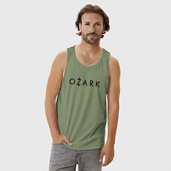 Майка мужская хлопок Ozark black logo, цвет: авокадо — фото 2