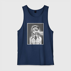 Майка мужская хлопок Ахегао ahegao, цвет: тёмно-синий