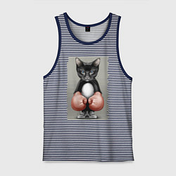 Мужская майка Крутой котяра в боксёрских перчатках Cool cat in b