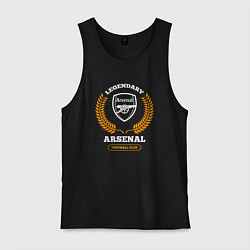 Майка мужская хлопок Лого Arsenal и надпись Legendary Football Club, цвет: черный