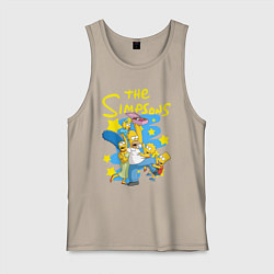 Майка мужская хлопок The SimpsonsСемейка Симпсонов, цвет: миндальный