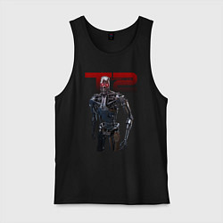 Майка мужская хлопок Terminator 2 - T800, цвет: черный