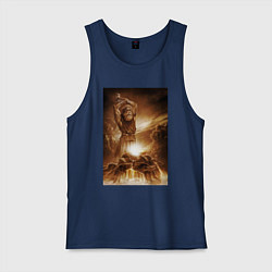 Майка мужская хлопок Сварог - Кузнец, цвет: тёмно-синий