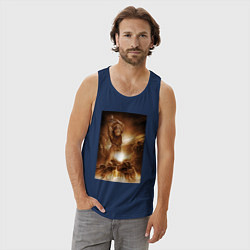 Майка мужская хлопок Сварог - Кузнец, цвет: тёмно-синий — фото 2