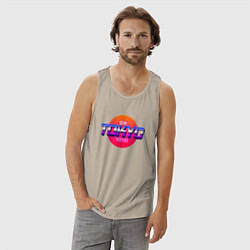 Майка мужская хлопок Retrowave Tokyo, цвет: миндальный — фото 2