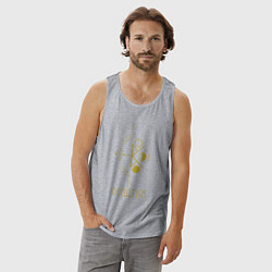 Майка мужская хлопок Руническая вязь - Оккультизм, цвет: меланж — фото 2