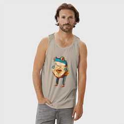 Майка мужская хлопок Пряничная лягушка, цвет: миндальный — фото 2