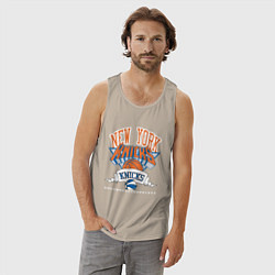 Майка мужская хлопок NEW YORK KNIKS NBA, цвет: миндальный — фото 2