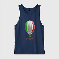 Майка мужская хлопок 3d aerostat Italy flag, цвет: тёмно-синий