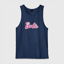Майка мужская хлопок Barbie logo, цвет: тёмно-синий