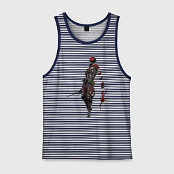 Майка мужская хлопок Monsoon 976-AZQEE, цвет: синяя тельняшка