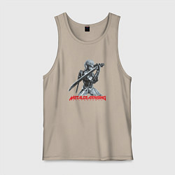 Майка мужская хлопок Райден из Metal Gear Rising с мечом, цвет: миндальный