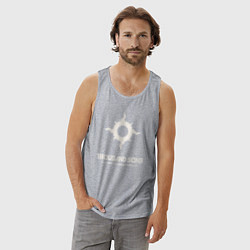 Майка мужская хлопок Тысяча сынов лого винтаж, цвет: меланж — фото 2