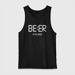 Майка мужская хлопок Beer oclock Пивной час, цвет: черный
