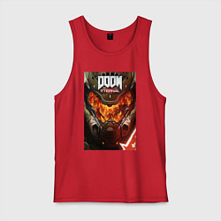Майка мужская хлопок Doom eternal - poster, цвет: красный