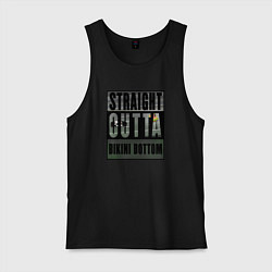 Майка мужская хлопок Straight Outta Bikini Bottom, цвет: черный