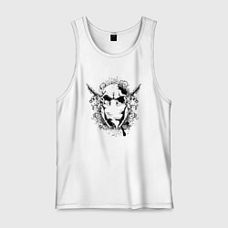 Мужская майка Череп в красках и оружие