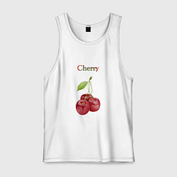 Майка мужская хлопок Cherry вишня, цвет: белый