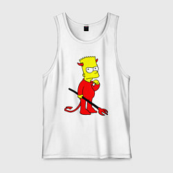 Майка мужская хлопок Bart Simpson - devil, цвет: белый