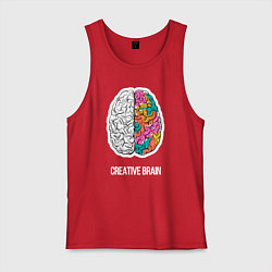 Майка мужская хлопок Creative Brain, цвет: красный