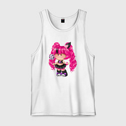 Майка мужская хлопок Девочка-гот, цвет: белый