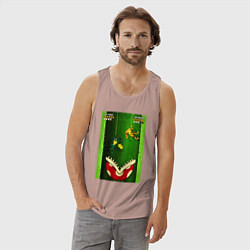 Майка мужская хлопок Zitz & Pimple go down, цвет: пыльно-розовый — фото 2