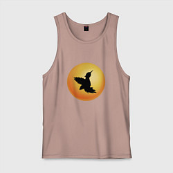 Мужская майка Птичка на фоне солнца