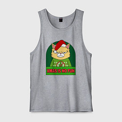 Майка мужская хлопок Xmas is no fun, цвет: меланж