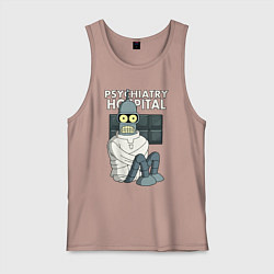 Майка мужская хлопок Bender - hospital, цвет: пыльно-розовый
