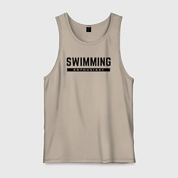 Майка мужская хлопок Любитель плавания, цвет: миндальный