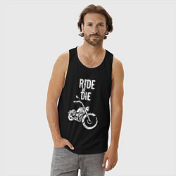 Майка мужская хлопок Ride or Die винтаж, цвет: черный — фото 2