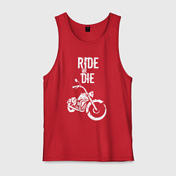 Майка мужская хлопок Ride or Die винтаж, цвет: красный