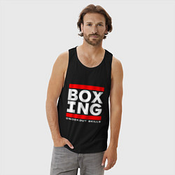 Майка мужская хлопок Boxing cnockout skills light, цвет: черный — фото 2