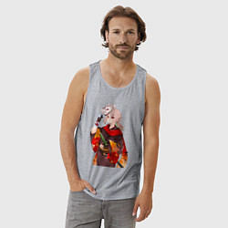 Майка мужская хлопок Каэдэхара Кадзуха с мечом, цвет: меланж — фото 2