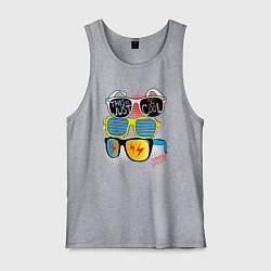 Майка мужская хлопок Поп арт очки, цвет: меланж