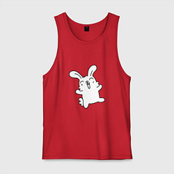 Майка мужская хлопок Happy Bunny, цвет: красный