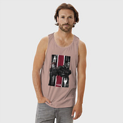 Майка мужская хлопок Mass Effect N7 - Shepard, цвет: пыльно-розовый — фото 2