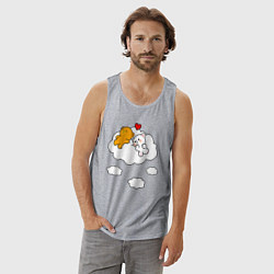 Майка мужская хлопок Влюбленные медвежата на облаке, цвет: меланж — фото 2