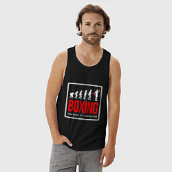 Майка мужская хлопок Boxing evolution its revolution, цвет: черный — фото 2
