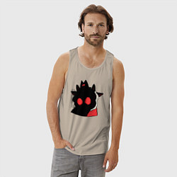 Майка мужская хлопок Cult of the Lamb - Овечка в испуге, цвет: миндальный — фото 2