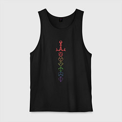 Майка мужская хлопок Rainbow Dice Sword, цвет: черный