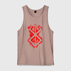 Майка мужская хлопок Клеймо жертвы - брызги - гатс, цвет: пыльно-розовый