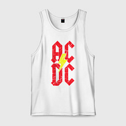 Майка мужская хлопок AC DC logo, цвет: белый