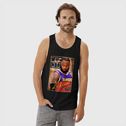 Майка мужская хлопок NBA легенды Леброн Джеймс, цвет: черный — фото 2