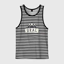 Майка мужская хлопок URAL, цвет: черная тельняшка