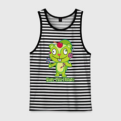 Майка мужская хлопок Nutty, цвет: черная тельняшка