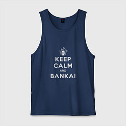 Майка мужская хлопок Keep calm and bankai - Bleach, цвет: тёмно-синий