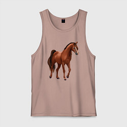 Майка мужская хлопок Тракененская лошадь, цвет: пыльно-розовый