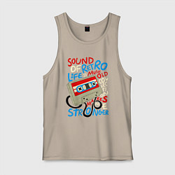 Мужская майка Касссета ретро звук